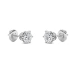 3CTW Round Shaped Lab Grown Diamond (F/VS) Tulip Head Stud Earrings in 14K Gold