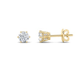 3CTW Round Shaped Lab Grown Diamond (F/VS) Tulip Head Stud Earrings in 14K Gold