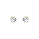 3CTW Round Shaped Lab Grown Diamond (F/VS) Tulip Head Stud Earrings in 14K Gold