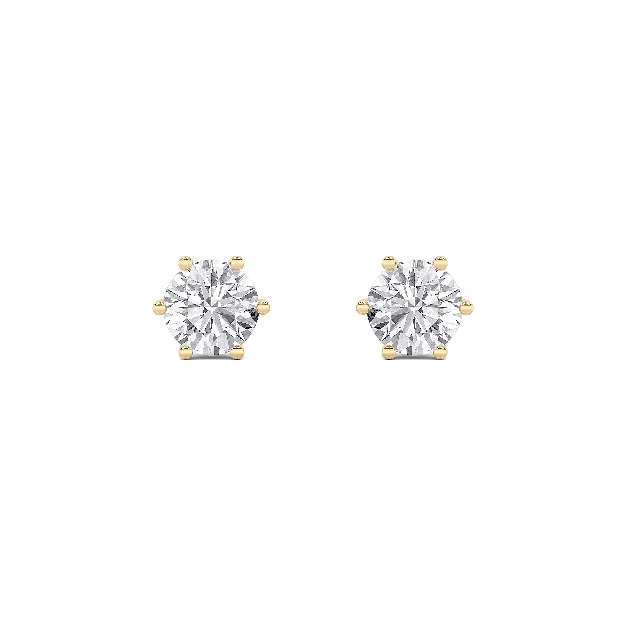 3CTW Round Shaped Lab Grown Diamond (F/VS) Tulip Head Stud Earrings in 14K Gold