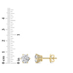 3CTW Round Shaped Lab Grown Diamond (F/VS) Tulip Head Stud Earrings in 14K Gold