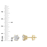 3CTW Round Shaped Lab Grown Diamond (F/VS) Tulip Head Stud Earrings in 14K Gold