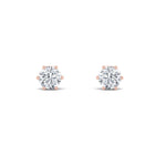 3CTW Round Shaped Lab Grown Diamond (F/VS) Tulip Head Stud Earrings in 14K Gold