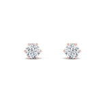 3CTW Round Shaped Lab Grown Diamond (F/VS) Tulip Head Stud Earrings in 14K Gold