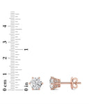 3CTW Round Shaped Lab Grown Diamond (F/VS) Tulip Head Stud Earrings in 14K Gold