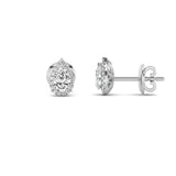 1CTW Pear Shaped Lab Grown Diamond (F/VVS) Halo Stud Earrings in 14K Gold