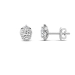 3CTW Pear Shaped Lab Grown Diamond (F/VS) Halo Stud Earrings in 14K Gold