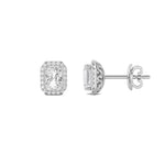 2CTW Radiant Shaped Lab Grown Diamond (F/VS) Earrings in 14K Gold