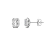 2CTW Radiant Shaped Lab Grown Diamond (F/VS) Earrings in 14K Gold