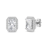2CTW Radiant Shaped Lab Grown Diamond (F/VS) Earrings in 14K Gold
