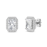 2CTW Radiant Shaped Lab Grown Diamond (F/VS) Earrings in 14K Gold