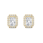 2CTW Radiant Shaped Lab Grown Diamond (F/VS) Earrings in 14K Gold