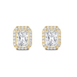 2CTW Radiant Shaped Lab Grown Diamond (F/VS) Earrings in 14K Gold