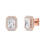 2CTW Radiant Shaped Lab Grown Diamond (F/VS) Earrings in 14K Gold