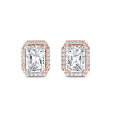 2CTW Radiant Shaped Lab Grown Diamond (F/VS) Earrings in 14K Gold