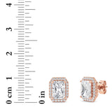 2CTW Radiant Shaped Lab Grown Diamond (F/VS) Earrings in 14K Gold