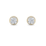 1.5CTW Round Shaped Lab Grown Diamond (F/VS) Halo Stud Earrings in 14K Gold
