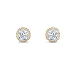 1.5CTW Round Shaped Lab Grown Diamond (F/VS) Halo Stud Earrings in 14K Gold