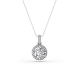 1.5CTW Round Shaped Lab Grown Diamond (F/VS) Halo Pendant in 14K Gold
