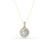 1.5CTW Round Shaped Lab Grown Diamond (F/VS) Halo Pendant in 14K Gold