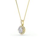 1.5CTW Round Shaped Lab Grown Diamond (F/VS) Halo Pendant in 14K Gold