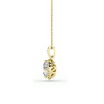 1.5CTW Round Shaped Lab Grown Diamond (F/VS) Halo Pendant in 14K Gold