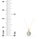 1.5CTW Round Shaped Lab Grown Diamond (F/VS) Halo Pendant in 14K Gold