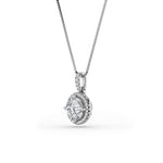2CTW Round Shaped Lab Grown Diamond (F/VS) Halo Pendant in 14K Gold