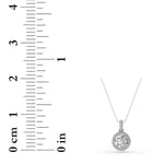 2CTW Round Shaped Lab Grown Diamond (F/VS) Halo Pendant in 14K Gold