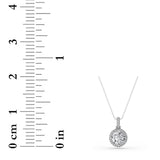 3CTW Round Shaped Lab Grown Diamond (F/VS) Halo Pendant in 14K Gold
