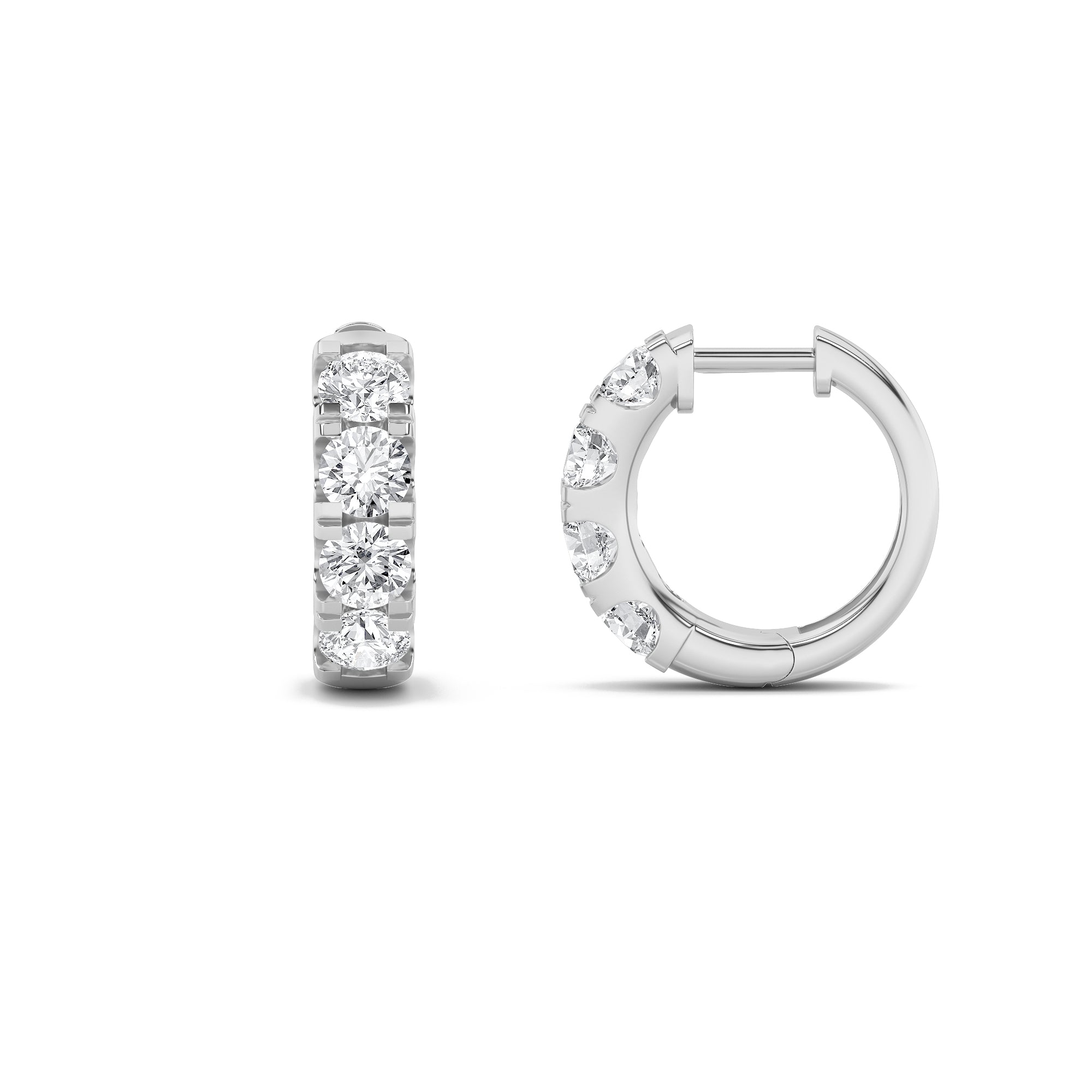 3CTW Round Shaped Lab Grown Diamond (F/VS) Hoop Earrings in 14K Gold
