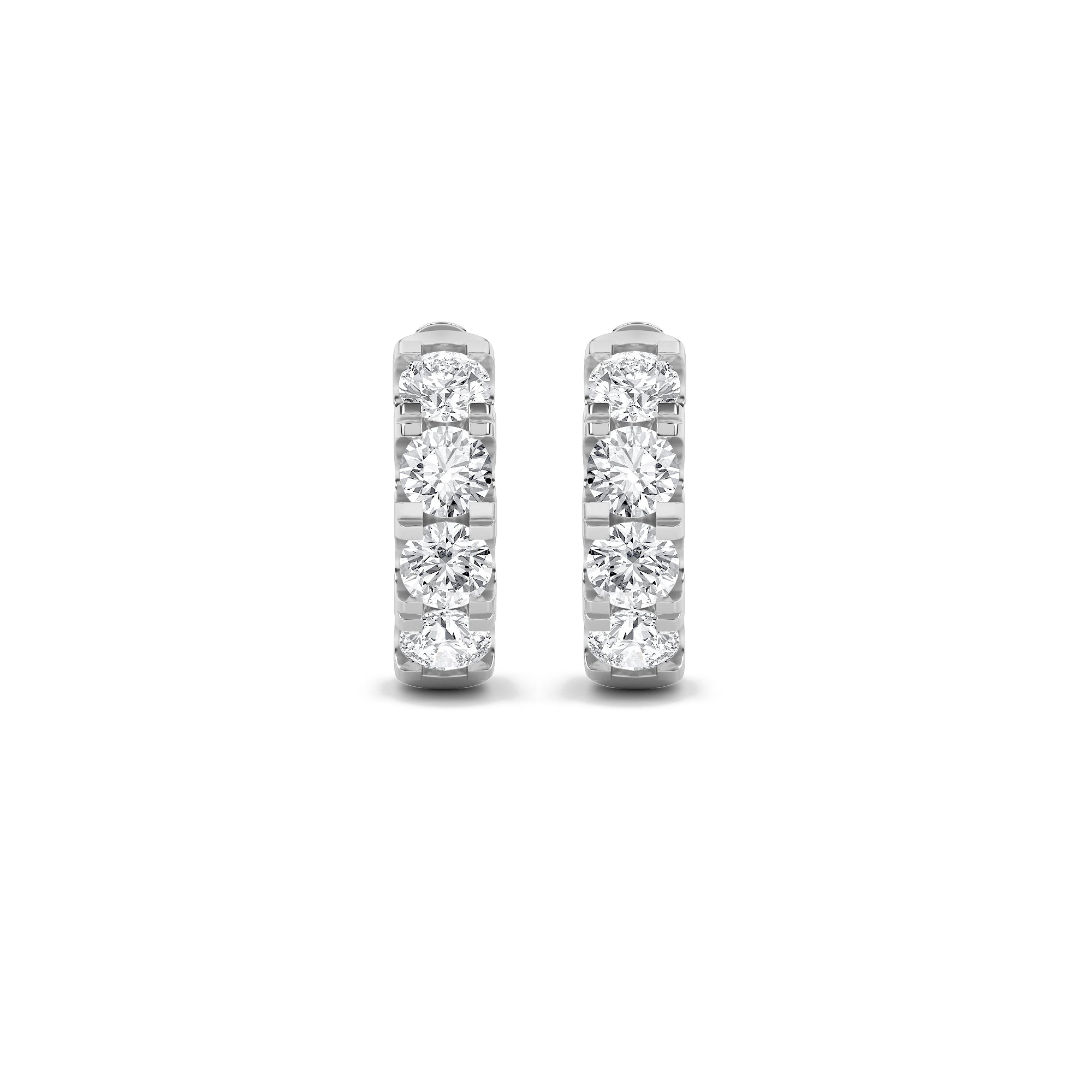 3CTW Round Shaped Lab Grown Diamond (F/VS) Hoop Earrings in 14K Gold