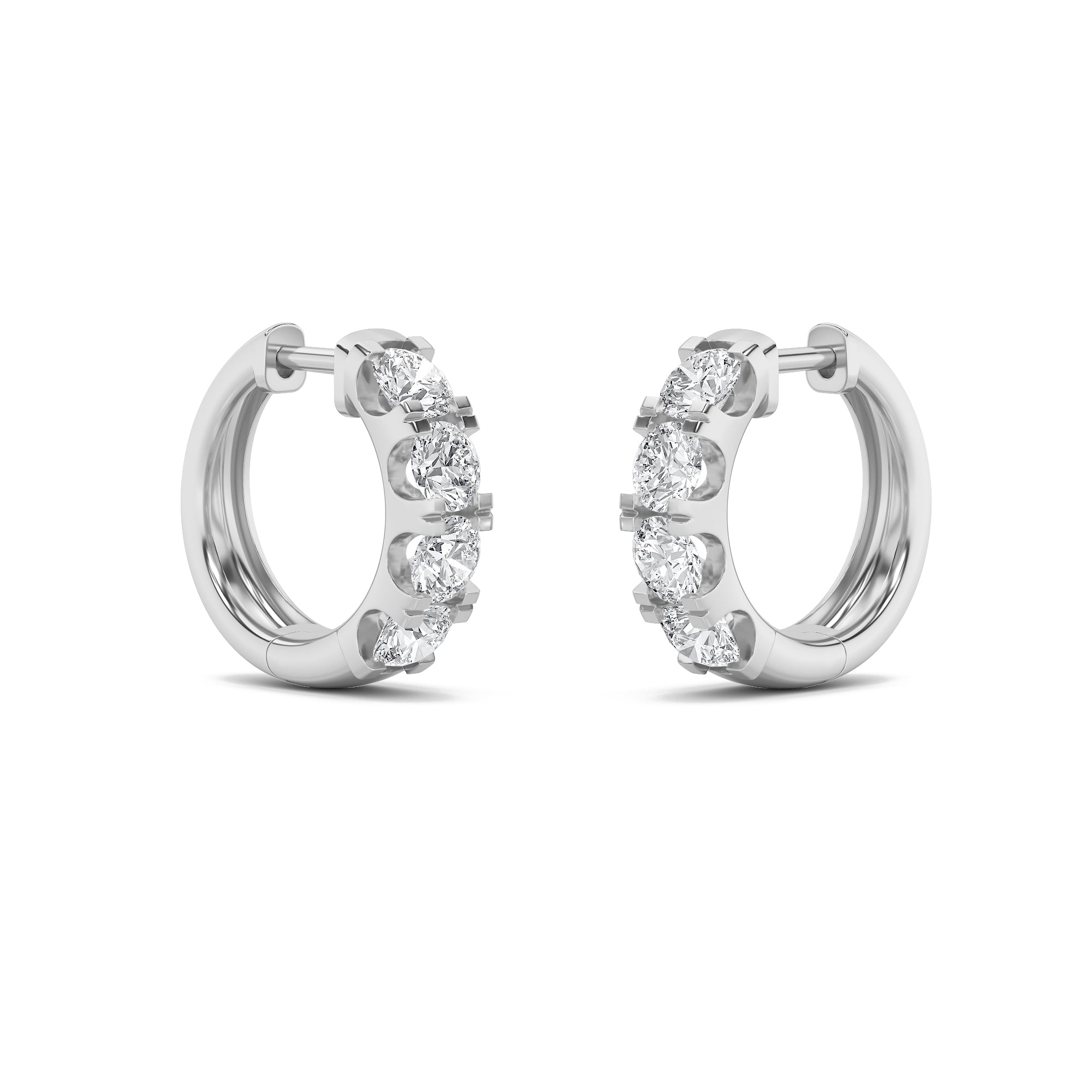 3CTW Round Shaped Lab Grown Diamond (G/VS) Hoop Earrings in 14K Gold