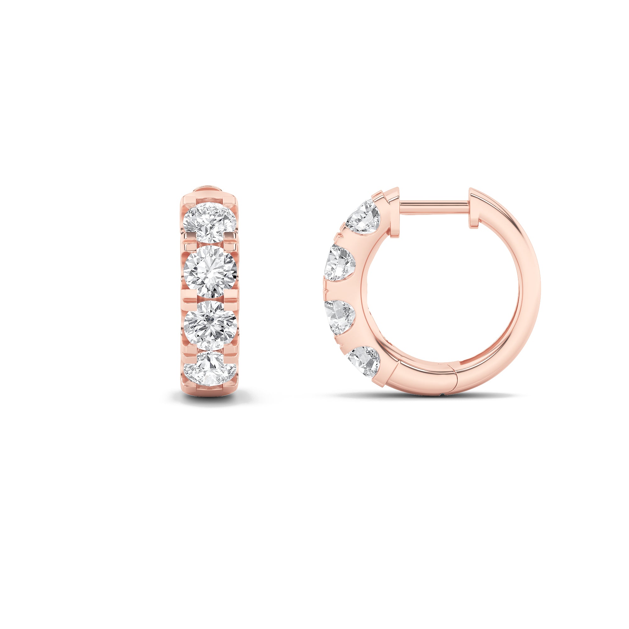 3CTW Round Shaped Lab Grown Diamond (F/VS) Hoop Earrings in 14K Gold