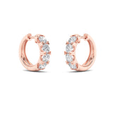 3CTW Round Shaped Lab Grown Diamond (F/VS) Hoop Earrings in 14K Gold