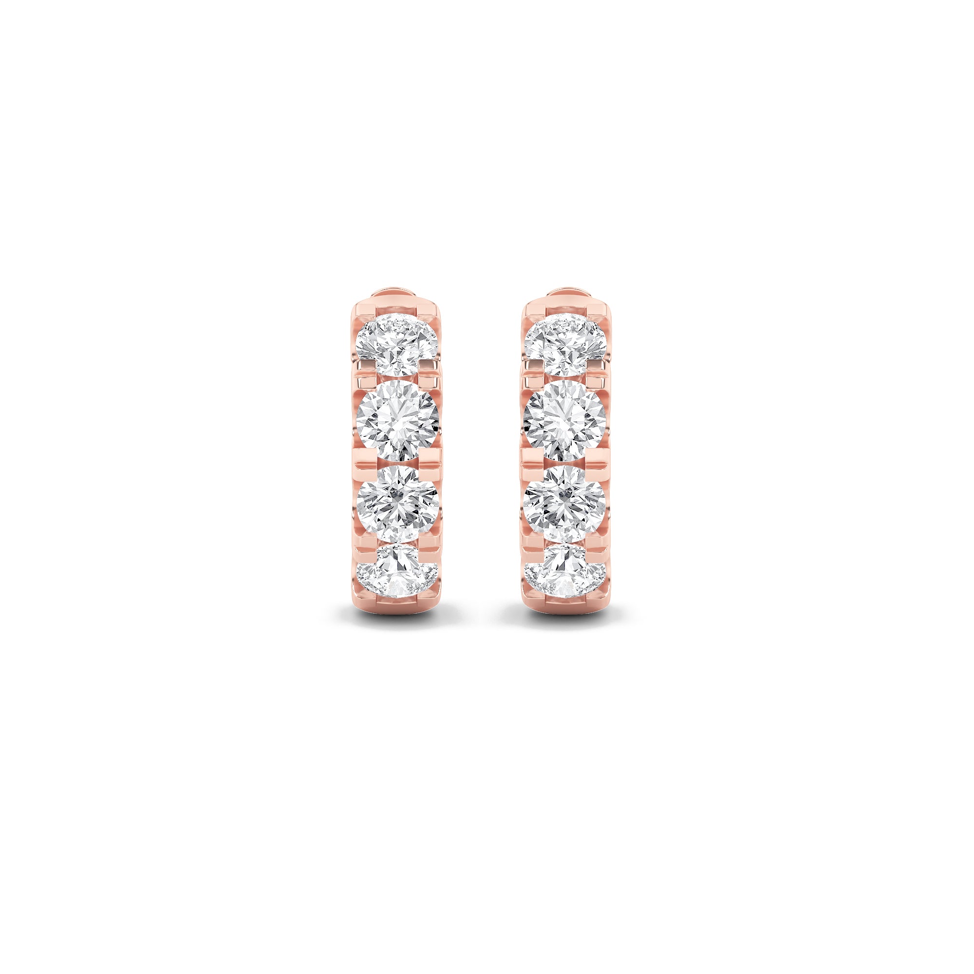 3CTW Round Shaped Lab Grown Diamond (F/VS) Hoop Earrings in 14K Gold