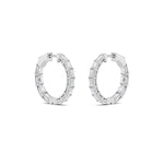 4CTW Emerald Shaped Lab Grown Diamond (F/VS) Inside Out Hoop Earrings in 14K Gold