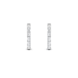 4CTW Emerald Shaped Lab Grown Diamond (F/VS) Inside Out Hoop Earrings in 14K Gold