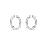 4CTW Emerald Shaped Lab Grown Diamond (F/VVS) Inside Out Hoop Earrings in 14K Gold