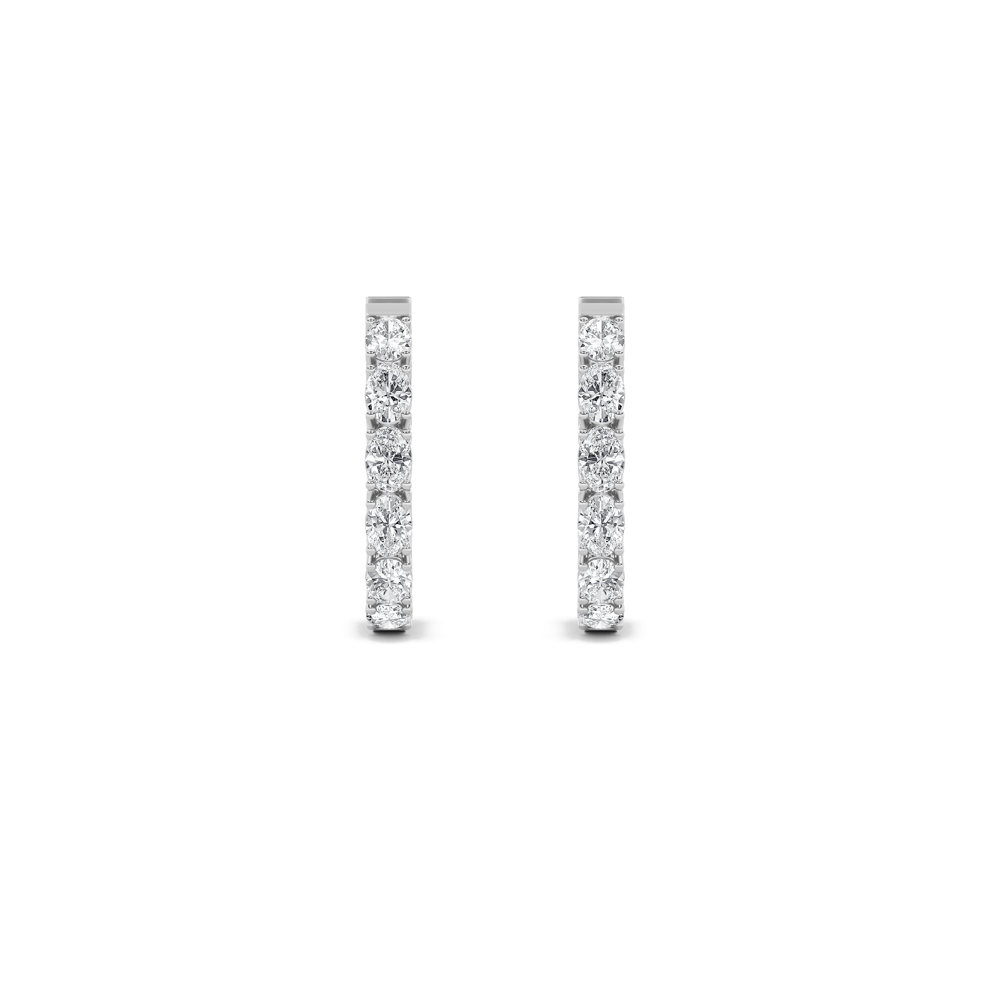 4CTW Oval Shaped Lab Grown Diamond (F/VS) Inside Out Hoop Earrings in 14K Gold