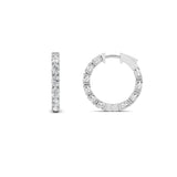 4CTW Oval Shaped Lab Grown Diamond (F/VVS) Inside Out Hoop Earrings in 14K Gold