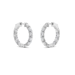 4CTW Oval Shaped Lab Grown Diamond (F/VVS) Inside Out Hoop Earrings in 14K Gold