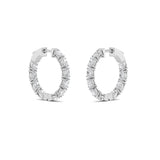 4CTW Oval Shaped Lab Grown Diamond (F/VVS) Inside Out Hoop Earrings in 14K Gold
