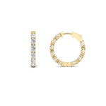 4CTW Oval Shaped Lab Grown Diamond (F/VVS) Inside Out Hoop Earrings in 14K Gold