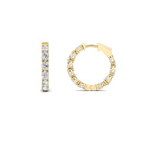 4CTW Oval Shaped Lab Grown Diamond (F/VVS) Inside Out Hoop Earrings in 14K Gold