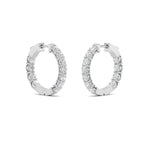 4CTW Round Shaped Lab Grown Diamond (F/VS) Inside Out Hoop Earrings in 14K Gold