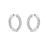 4CTW Round Shaped Lab Grown Diamond (F/VS) Inside Out Hoop Earrings in 14K Gold