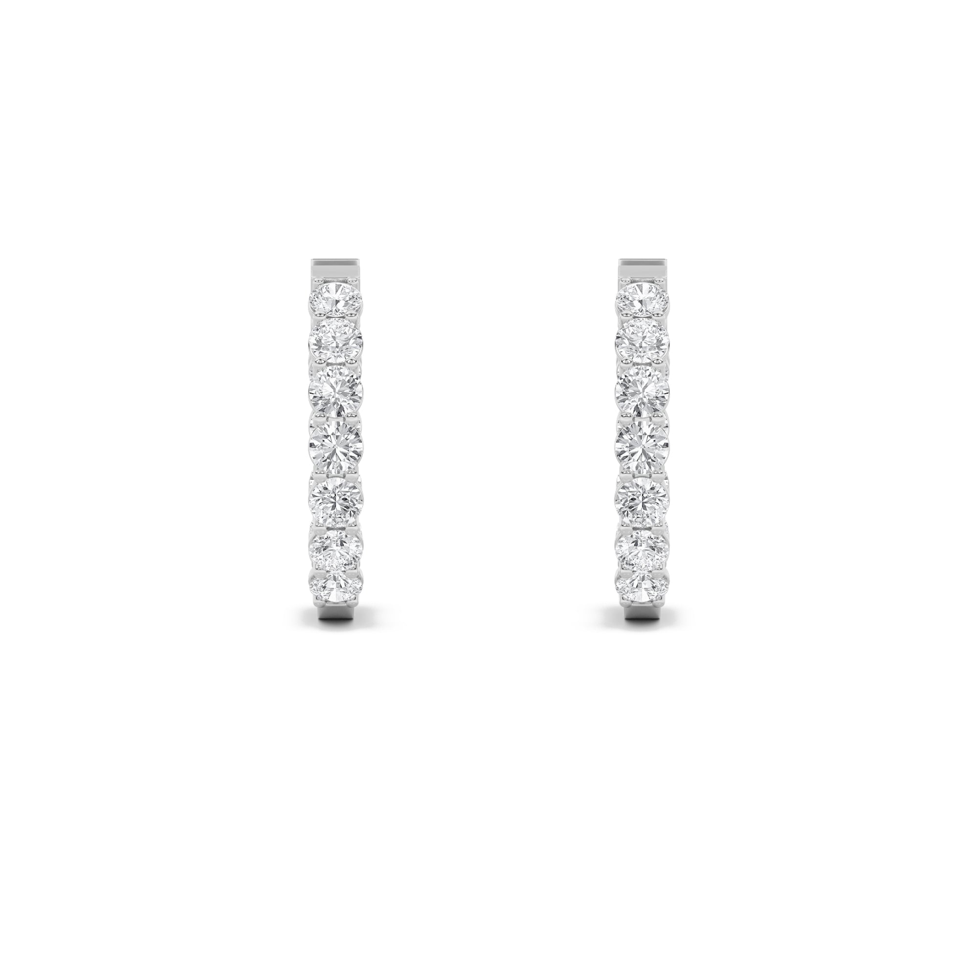 4CTW Round Shaped Lab Grown Diamond (F/VS) Inside Out Hoop Earrings in 14K Gold