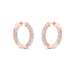 4CTW Round Shaped Lab Grown Diamond (F/VS) Inside Out Hoop Earrings in 14K Gold