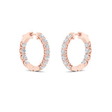 4CTW Round Shaped Lab Grown Diamond (F/VS) Inside Out Hoop Earrings in 14K Gold